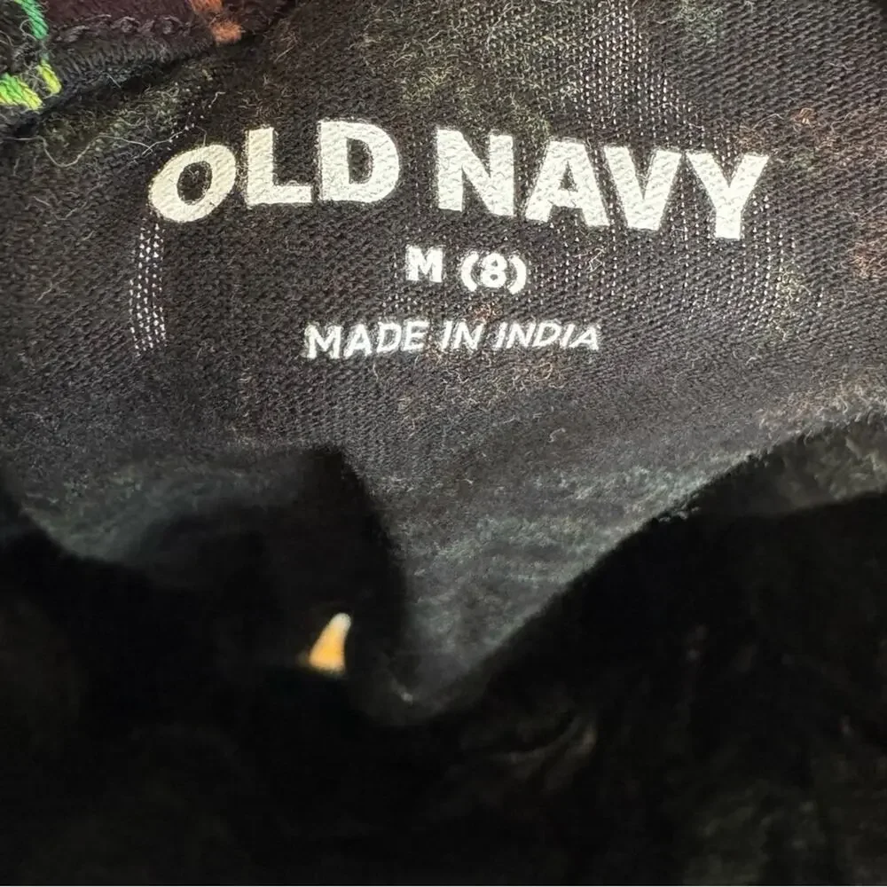 Old Navy Tropical Palm Tree Print One Piece Romper Black Green Size 8 Medium